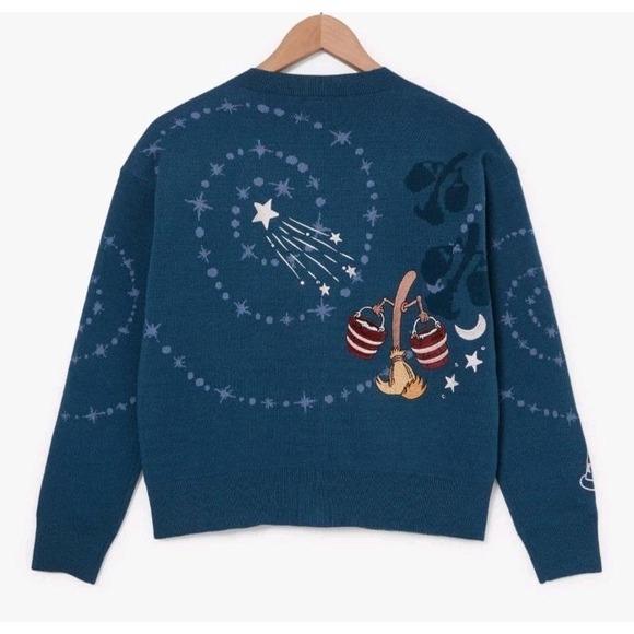 NEW EXCLUSIVE Disney Mickey Mouse Fantasia Embroidered Icons Womens Cardigan 3XL - Picture 2 of 4